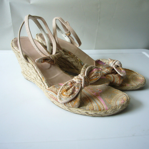 Stuart Weitzman Paisley Print Espadrille Sandal 10 - Picture 1 of 6